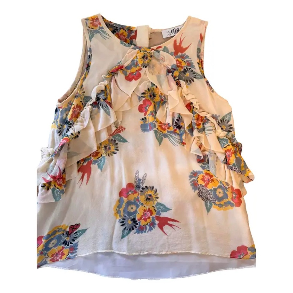 Tibi BOHO-Chic, Ruffled, Fairy Top, Buttery Yellow~Vanilla Floral, Size 4